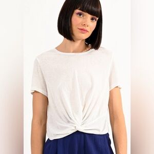 Lili Sidonio White Knot Top, Size XS